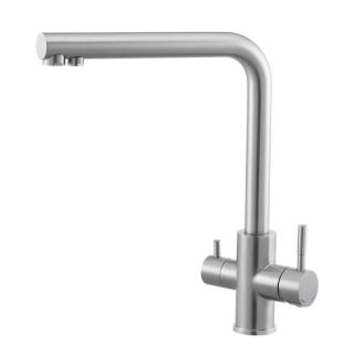 Смеситель для кухни с подключением фильтра Knotlor SS-08, сатин